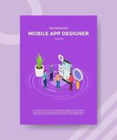 mobile app designer teamwork collaboration build software application vector