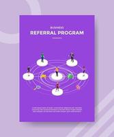 business referral program people standing on circle shape vector