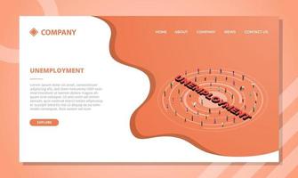 unemployment concept for website template or landing vector