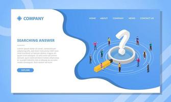 searching answer concept for website template or landing vector