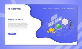 financial luck concept for website template or landing vector