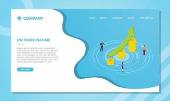 increase income concept for website template or landing vector