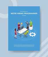 technology were hiring programmer people standing vector