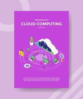 cloud computing connection computer laptop smartphone vector