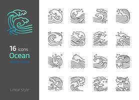 Ocean water wave icon vector