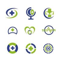 paquete simple de diseño de logotipo médico y sanitario