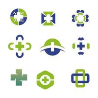 Simple set pack medical and health care logo design vector