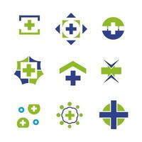 Simple set pack medical and health care logo design vector