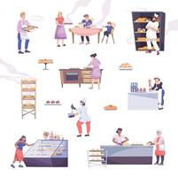 Bakery Flat Icon Set vector