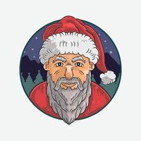 Santa's head wearing Christmas costume illustration