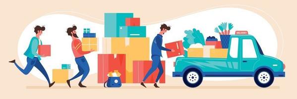 Delivery Horizontal Composition vector