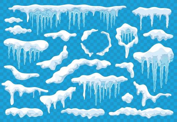 Snow Caps Icicles Transparent Set
