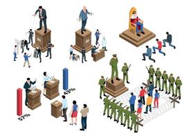 Political Systems Isometric Icons vector