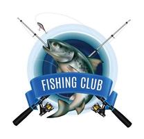 Winter Fishing Club Emblem vector