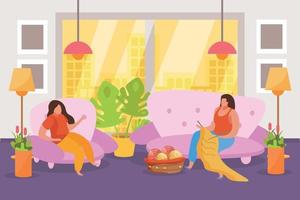 Relaxing Hobby Flat Composition vector