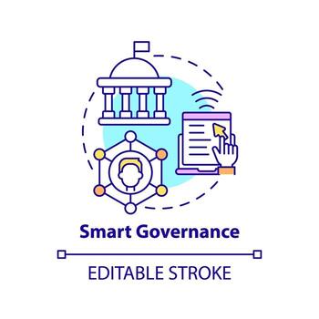 Smart governance concept icon vector