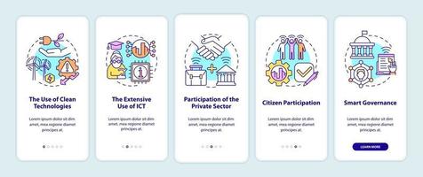 Instruments of Smart city onboarding mobile app page screen vector