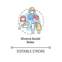 Diverse social roles concept icon vector