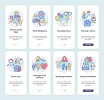 Adulthood onboarding mobile app page screen vector