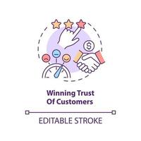 Win trust of customers concept icon vector