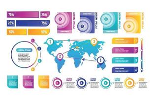 elemento infográfico degradado vector