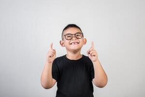 Funny portrait boy studio photo