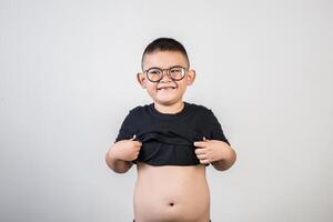 Funny portrait boy studio photo