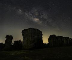 Milky Way over  Phu Lan Kha National Park, Chaiyaphum, Thailand photo