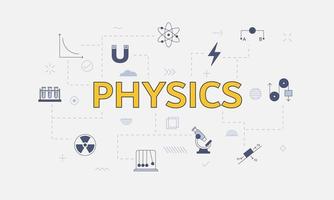 physics concept with icon set with big word vector