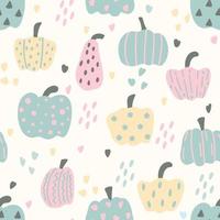 Seamless pattern with autumn pumpkins vector illustration