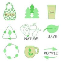 Eco friendly vector illustration set