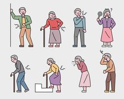 Set of senior people vector