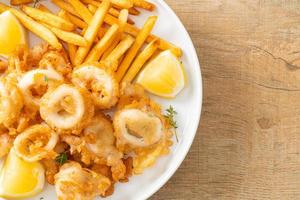 Plate of calamari and fries