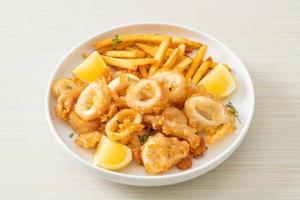 Plate of calamari and fries