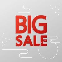 commercial label with big sale lettering vector