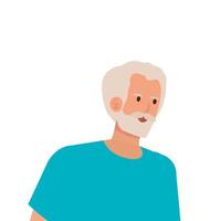 old man elegant avatar character vector