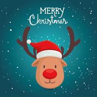 merry christmas poster with face reindeer