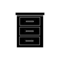 silhouette of wooden drawer furniture isolated icon vector