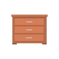 Muebles de cajones de madera icono aislado vector