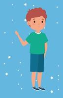 cute little boy avatar character vector