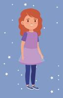 cute little girl avatar character vector