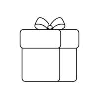 icono de estilo de línea actual de caja de regalo vector