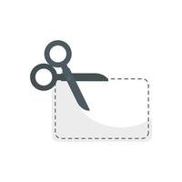 scissor utensil with paper isolated icon vector