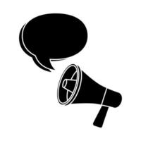 silhouette of megaphone with speech bubble isolated icon vector