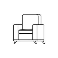 muebles cómodos sofá icono de estilo de línea vector