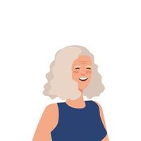 old woman elegant avatar character vector