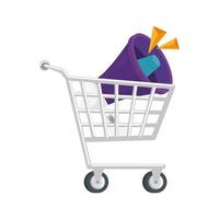 cart shopping transportation isolated icon vector