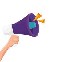 hand with megaphone isolated icon vector