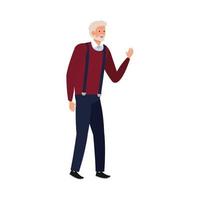 old man elegant avatar character vector