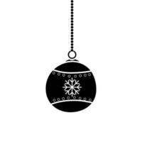 silhouette of ball christmas hanging isolated icon vector